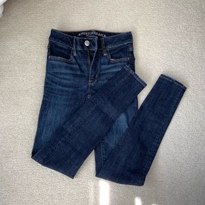 american eagle dark wash high rise jeggings